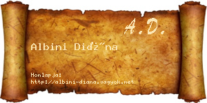 Albini Diána névjegykártya